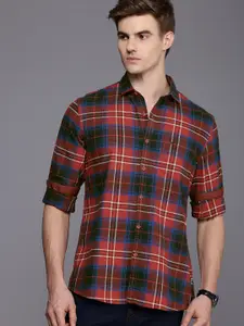 Allen Solly Custom Slim Fit Checked Pure Cotton Casual Shirt