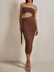 StyleCast Women Sleeveless Midi Bodycon Dress