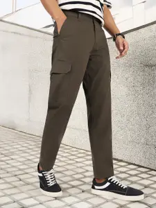 Urbano Fashion Men Mid-Rise Pure Cotton Cargo Trousers