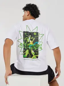 Styli Men Rick & Morty Graphic Printed Compact Jersey Cotton Oversized T-shirt