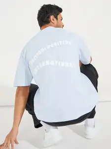 Styli Men Puff Printed Oversized Compact Jersey T-shirt