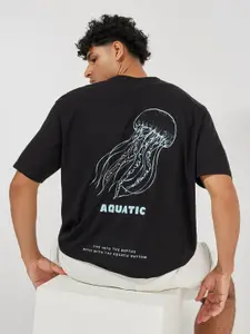 Styli Men Graphic Printed Cotton Oversized T-shirt