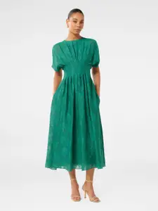 Forever New Floral Jacquard Fit & Flare Midi Dress