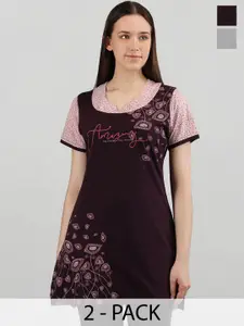 Duchess Pack Of 2 women Printed Lounge T-Shirts