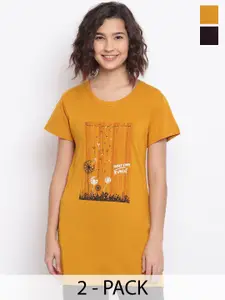 Duchess Women Pack Of 2 Printed Lounge T-shirt