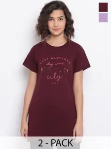Duchess Women Pack Of 2 Printed Lounge Tshirts