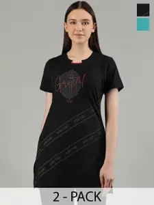 Duchess Women Pack Of 2 Printed Lounge T-Shirts