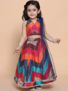BAESD Girls Printed Ready to Wear Lehenga & Blouse With Dupatta