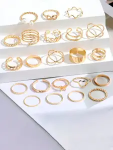 YouBella Set Of 22 Gold-Plated Finger Ring