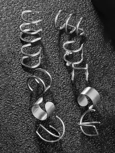 YouBella Set Of 6 Silver-Plated Contemporary Ear Cuff