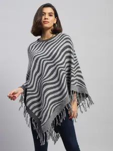 Monte Carlo Women Striped Woollen Poncho