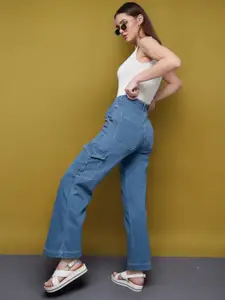 Miss Chase Women Wide Leg High-Rise Stretchable Jeans