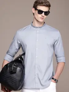 French Connection Men Premium Mandarin Collar Slim Fit Casual Shirt