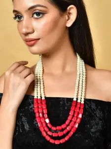 Silvermerc Designs Gold-Plated Pearl Beaded Layered Necklace