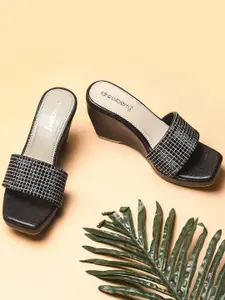 DressBerry Embellished PU Wedge Sandal