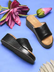 DressBerry Women PU Round Toe Casual Wedge Sandals