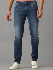 Voi Jeans Men Comfort Skinny Fit Mid-Rise Light Fade Stretchable Jeans