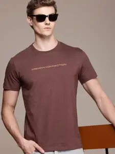 French Connection Men Typography Printed Pure Cotton Bio Finish T-shirt