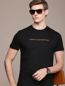 French Connection Men Typography Printed Pure Cotton Bio Finish T-shirt