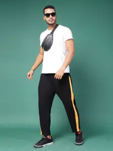 Rigo Men Pure Cotton Baggy-Fit Track Pants With Side Strip Details