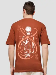 ADRO Men Printed V-Neck Applique T-shirt