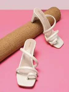 DressBerry Textured Block Heel Sandal