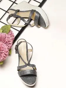 DressBerry Printed Wedge Heeled Sandals