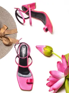 DressBerry PU One Toe Block Sandals