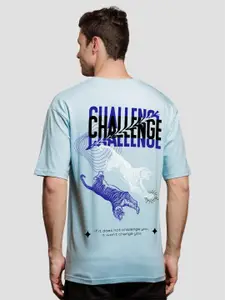 ADRO Men Typography Printed V-Neck Extended Sleeves Pockets T-shirt