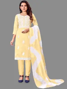 LADY SHOPI Floral Embroidered Thread Work Unstitched Dress Material