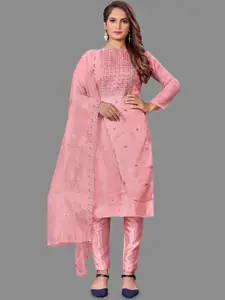 LADY SHOPI Floral Embroidered Sequinned & Thread Work Unstitched Dress Material