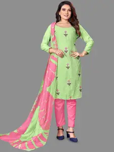 LADY SHOPI Floral Embroidered Sequinned Unstitched Dress Material