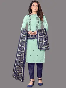 LADY SHOPI Floral Embroidered Thread Work Unstitched Dress Material