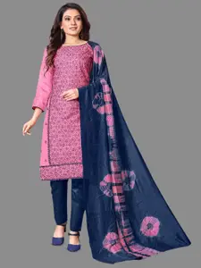 LADY SHOPI Floral Embroidered Thread Work Unstitched Dress Material