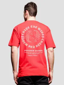 ADRO Men Typography Printed V-Neck T-shirt