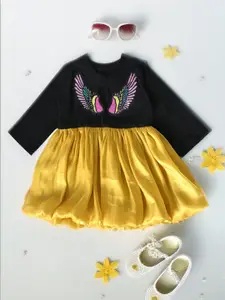 Bella Moda Girls Embellished Patchwork Fit & Flare Dress