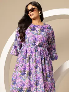 Sztori Plus Size Printed A-Line Dress