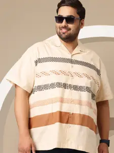 Sztori Plus Size Cotton Printed Casual Shirt