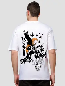 ADRO Men Printed Raw Edge T-shirt