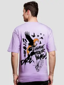 ADRO Men Typography V-Neck Applique T-shirt