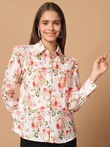BLANC9 Women Comfort Floral Opaque Printed Formal Shirt