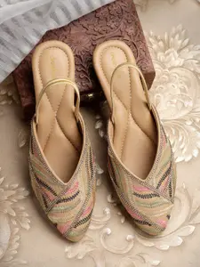 DressBerry Women Tan Embellished Flats