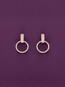 KAI JEWEL Gleaming Circular 925 Sterling Silver Rose Gold-Plated Drop Earrings