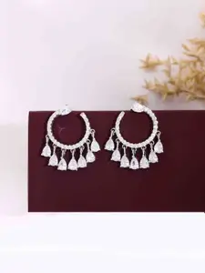 KAI JEWEL Rhodium-Plated 92.5 Sterling Silver Cubic Zirconia Drop Earrings