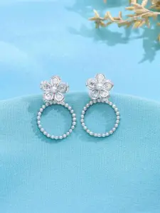 KAI JEWEL Rhodium-Plated 92.5 Sterling Silver Cubic Zirconia Drop Earrings