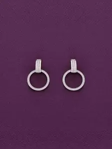 KAI JEWEL Gleaming Circular 925 Sterling Silver Rhodium-Plated Drop Earrings