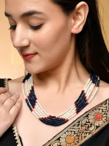 Silvermerc Designs Gold-Plated Pearls Beaded Layered Necklace