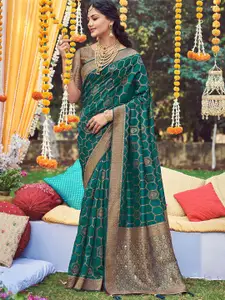 Anouk Ethnic Motifs Zari Organza Banarasi Saree
