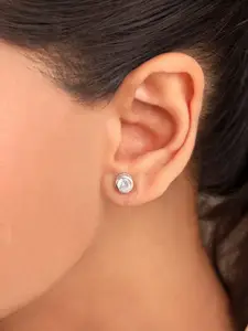 Zavya 925 Pure Sterling Silver Cubic Zirconia Contemporary Studs