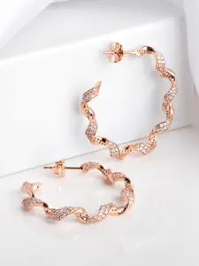 Zavya 925 Pure Sterling Silver Cubic Zirconia Contemporary Drop Earrings